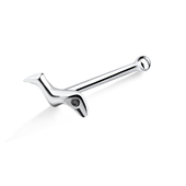 Worm Shaped Silver Bone Nose Stud NSKD-83